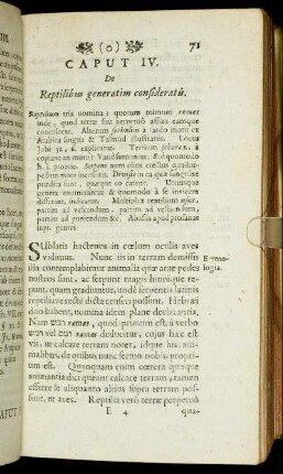 Caput IV. De Reptilibus generatim consideratis.
