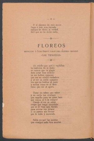 Floreos : Dedicado a Luis Greco, viejo del centro criollo