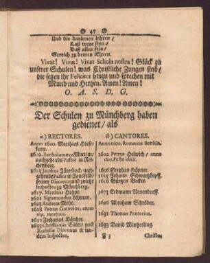 Der Schulen zu Münchberg haben gedienet