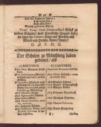 Der Schulen zu Münchberg haben gedienet