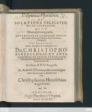 Disputatio Iuridica De Solutione Obligationis Ex Contractu