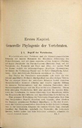Systematische Phylogenie : Entwurf eines natürlichen Systems der Organismen auf Grund ihrer Stammesgeschichte, 3. Systematische Phylogenie der Wirbelthiere (Vertebrata) : dritter Theil des Entwurfs einer systematischen Stammesgeschichte