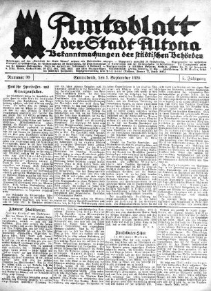 Nummer 36 : Sonnabend, den 5. September 1925
