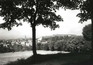 Glatz, Stadtansicht : Glatz (Klodzko/Polen). Blick auf Stadt und Festung von Osten