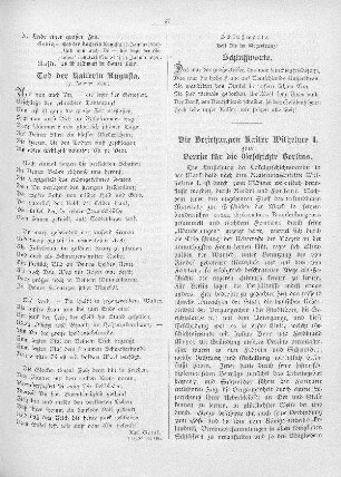 Die Beziehungen Kaiser Wilhelms I. zum Verein für die Geschichte Berlins