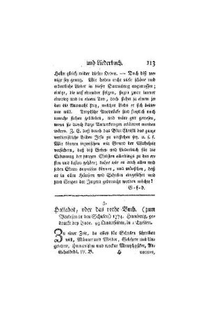 Halladat, oder das rothe Buch. (zum Vorlesen in den Schulen) 1774. Hamburg, gedruckt bey Bode. 93 Quartseiten, in 2 Theilen