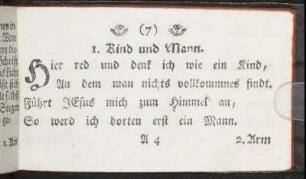 1. Kind und Mann. - 33. Einer in allen.