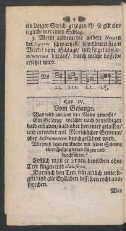 Cap. IV. Vom Gesange