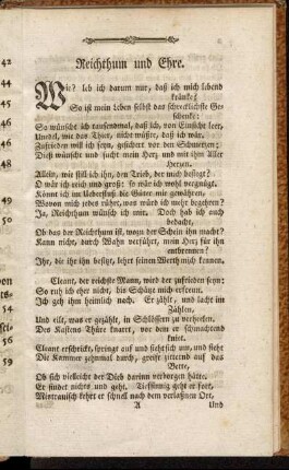 Reichthum und Ehre.