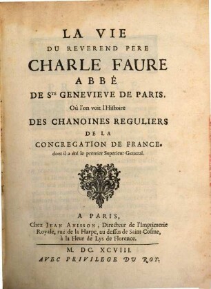 La Vie du Rev. Père Charles Faure