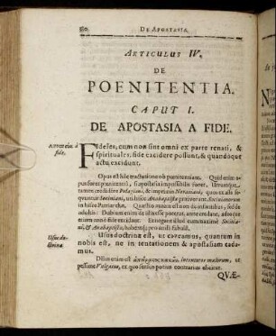 Caput I. De Apostasia A Fide.