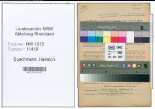 Entnazifizierung Heinrich Buschmann , geb. 06.03.1920 (Reichsbahnassistent)