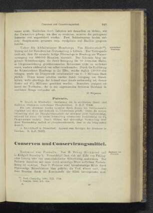 Conserven und Conservirungsmittel.