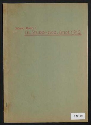 Chronik des Le.Stubo-Kdo. (mot) 912