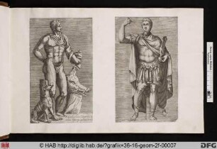 Rechts: Statue von Augustus aus der Sammlung des Kapitols.