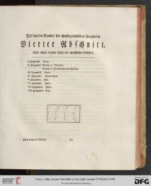 Des vierten Bandes der physiognomischen Fragmente vierter Abschnitt