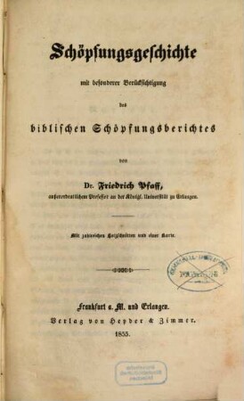 Schöpfungsgeschichte : mit besonderer Berücksichtigung des biblischen Schöpfungsberichtes