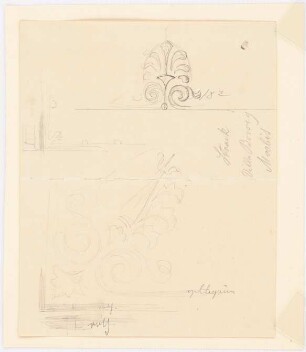 Villa Borsig, Berlin-Moabit Wand- und Deckenmalereien: Ornamentskizzen