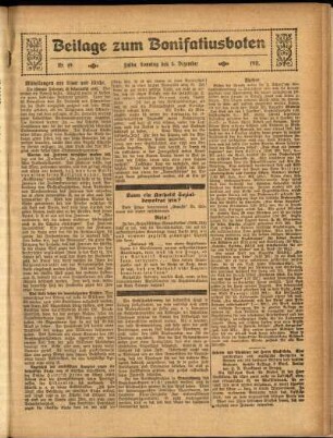 Zweite Ausgabe vom Sonntag, den 03. Dezember 1911.