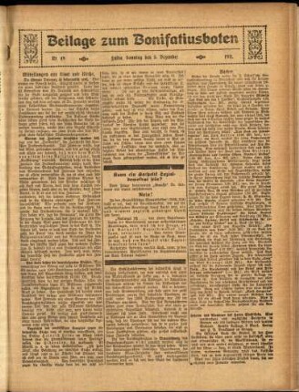 Zweite Ausgabe vom Sonntag, den 03. Dezember 1911.
