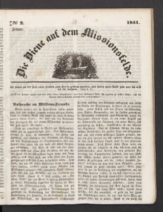 N° 2. Februar. 1851