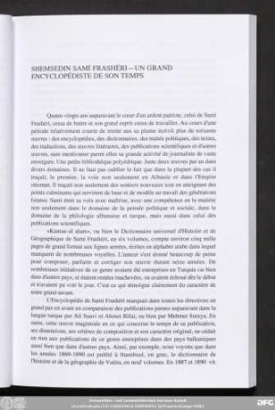 Shemsedin Sami Frashëri–Un Grand Encyclopédiste De Son Temps