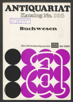 Nr. 103: Buchwesen