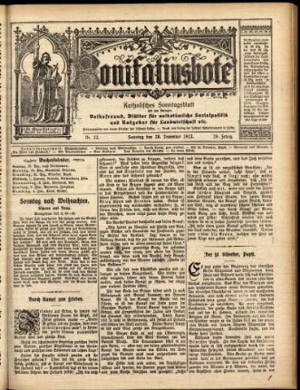 Erste Ausgabe vom Sonntag, den 29. Dezember 1912.