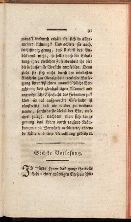 Sechste Vorlesung.