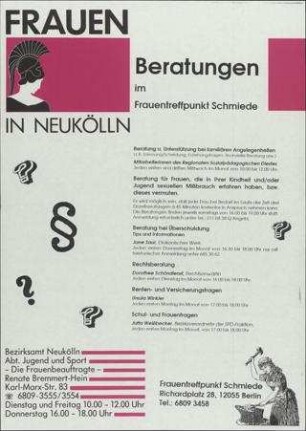 Beratungen im Frauentreffpunkt Schmiede