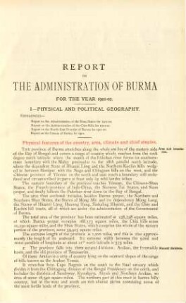 [Departmental chapters] Report on the administration of Burma for the year 1901-02