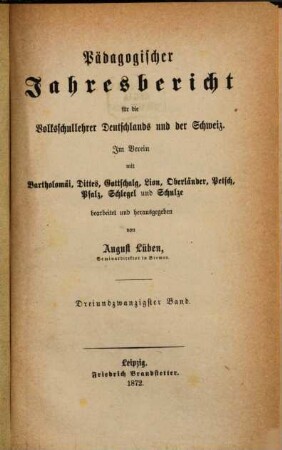 Pädagogischer Jahresbericht : von ..., 23. 1870 (1872)