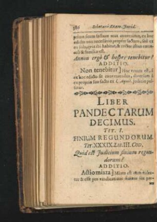Liber Pandectarum Decimus.