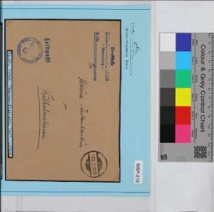 Dienstbrief, Schiffsname/Landeinheit: Stab Marine Flak-Abteilung 244, Feldpostnr. 19568; Frankatur, Mi.-Nr.: [Keine]; Poststempel: 3.5.42. 12-13; Nebenstempel: Dienststelle Feldpost-Nr. Sch 19568 Verwaltung