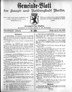 1913,20: No. 20, 18. Mai 1913