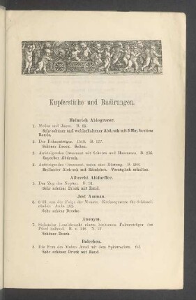 Kupferstiche und Radirungen