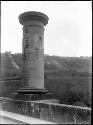 Jagstbrücke Hohebach Ansicht der Gedenksäule auf der Brücke vom 23.05.1913