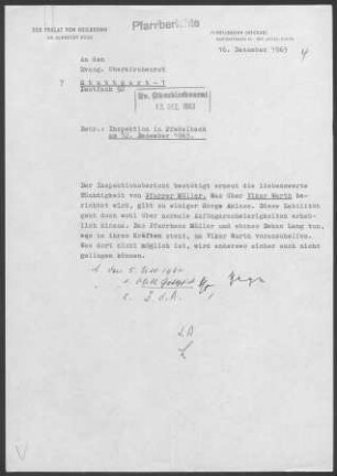 Pfedelbach mit Windischenbach und Oberohrn: Inspektionsbericht 1963