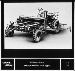 Drillmaschime mit Spurreißer und Egge