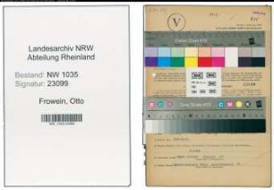 Entnazifizierung Otto Frowein , geb. 19.05.1921 (Bergbaubeflissener)