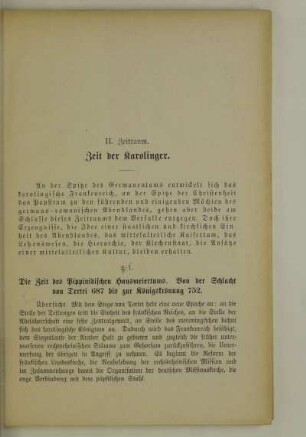 II. Zeitraum. Die Zeit der Karolinger
