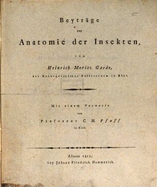 Beyträge zur Anatomie der Insekten
