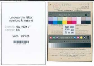 Entnazifizierung Heinrich Voss , geb. 12.09.1901 (Vikar)