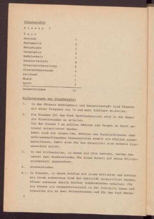 Stundentafel