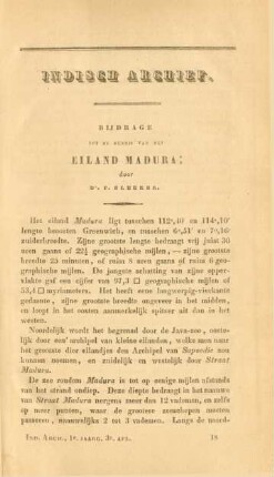 Bijdrage tot de kennis van het eiland Madura ; door Dr. P. Bleeker