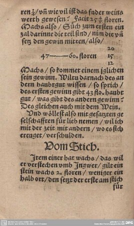 Vom Stich.