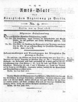 No 4, 19. Juni 1816