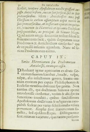 Caput IX. Series Hæreticorum seu Prodromorum Antichristi, eorumque cessio.