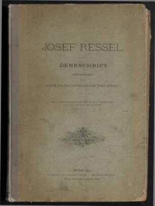 Josef Ressel. - Denkschrift