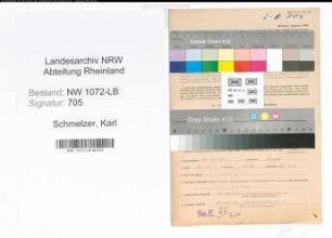 Entnazifizierung Karl Schmelzer , geb. 22.05.1888 (Obersteuersekretaer)